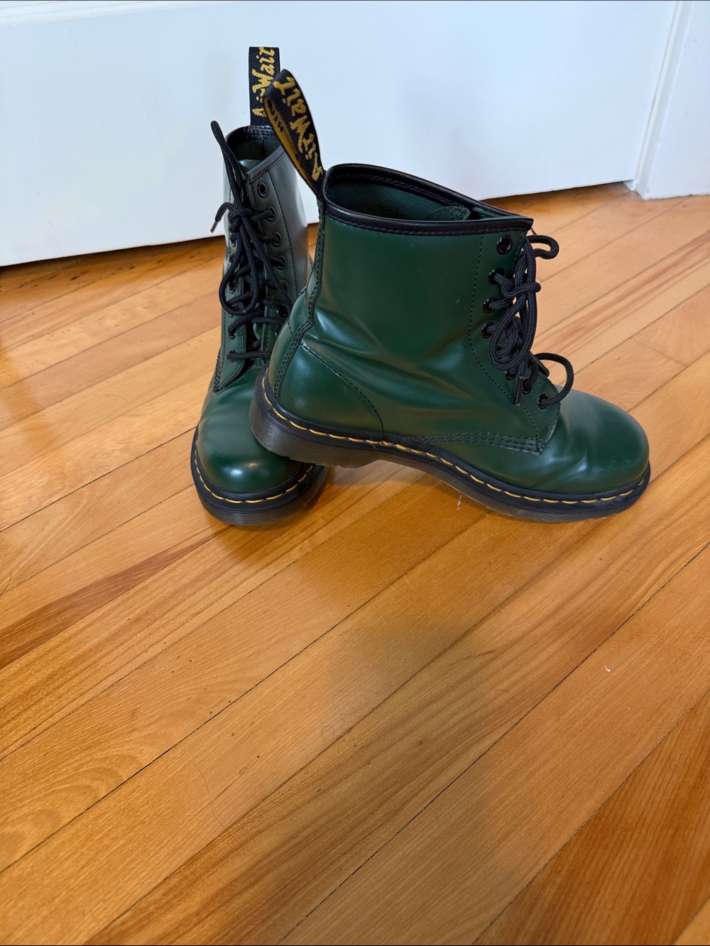 Green Doc Marten boots women’s size 7